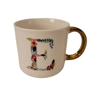 Opalhouse Floral "E" Mug with Gold Handle